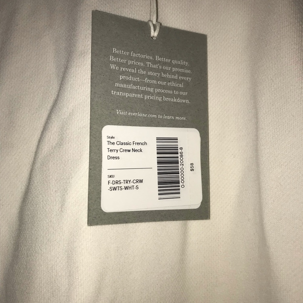 NWT, Everlane White sweatshirt dress size small